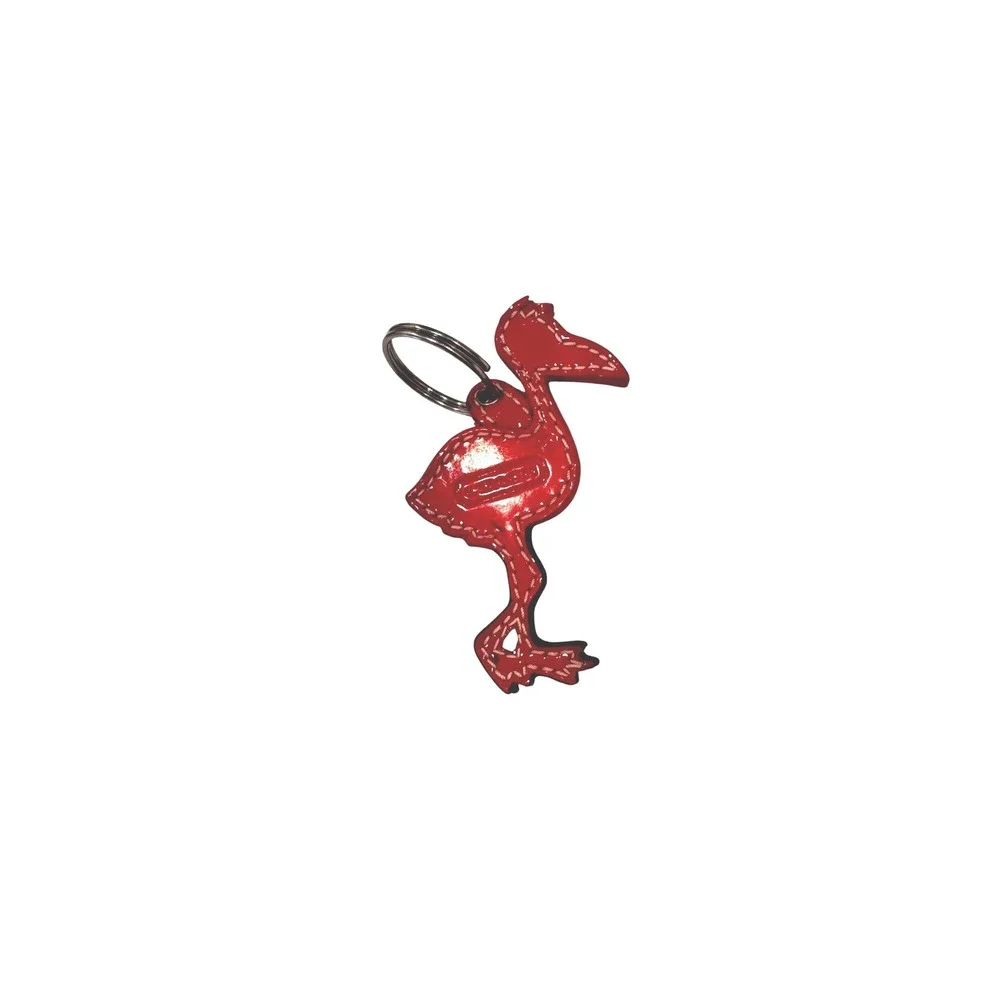 Coach Red Patent Leather Flamingo Bag Charm Keychain Silver Tone Hardware HTF - Picture 2 of 10